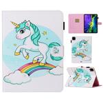 For iPad Pro 11 (2020) Colored Drawing Pattern Horizontal Flip PU Leather Tablet Case with Holder & Card Slot & Sleep / Wake-up Function(Unicorn)
