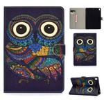 For iPad 10.2 Colored Drawing Pattern Horizontal Flip PU Leather Case with Holder & Card Slot & Sleep / Wake-up Function(Owl)