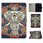 For iPad 10.2 Colored Drawing Pattern Horizontal Flip PU Leather Case with Holder & Card Slot & Sleep / Wake-up Function(Colorful Elephant)