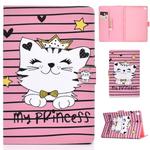 For Samsung Galaxy Tab S5e 10.5 T720 / T725 Colored Drawing Pattern Horizontal Flip PU Leather Case with Holder & Card Slot & Sleep / Wake-up Function(Crown Cat)
