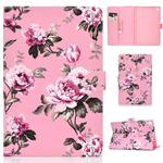 For Samsung Galaxy Tab S5e 10.5 T720 / T725 Colored Drawing Pattern Horizontal Flip PU Leather Case with Holder & Card Slot & Sleep / Wake-up Function(Pink Flowers)