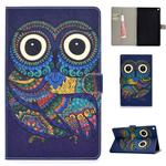 For Amazon Kindle Fire HD 8 2016/2017 Colored Drawing Pattern Horizontal Flip PU Leather Case with Holder & Card Slot & Sleep / Wake-up Function(Owl)