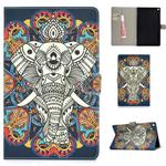 For Amazon Kindle Fire HD 8 2016/2017 Colored Drawing Pattern Horizontal Flip PU Leather Case with Holder & Card Slot & Sleep / Wake-up Function(Colorful Elephant)