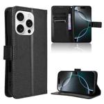 For iPhone 16 Pro Max Diamond Texture Leather Phone Case(Black)