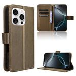 For iPhone 16 Pro Max Diamond Texture Leather Phone Case(Brown)