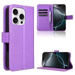 For iPhone 16 Pro Max Diamond Texture Leather Phone Case(Purple)