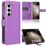 For Samsung Galaxy Fold5 Diamond Texture Leather Phone Case(Purple)