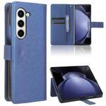 For Samsung Galaxy Z Fold6 Diamond Texture Leather Phone Case(Blue)