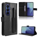 For Samsung Galaxy Z Fold7 with Pen Slot Diamond Texture Leather Phone Case(Black)