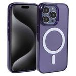 For iPhone 15 Pro GEBEI MagSafe Magnetic Transparent Phone Case(Purple)