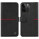 For iPhone 15 Pro Max GEBEI Top-grain Horizontal Flip Leather Phone Case(Black)