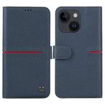 For iPhone 15 Plus GEBEI Top-grain Horizontal Flip Leather Phone Case(Blue)