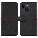 For iPhone 15 GEBEI Top-grain Horizontal Flip Leather Phone Case(Black)