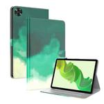 For Realme Pad 2 Watercolor Pattern Flip Leather Tablet Case(Cyan Green)