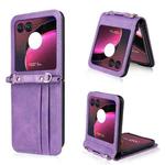 For Motorola Razr 40 Ultra Crossbody Card Slot Leather Phone Case(Purple)