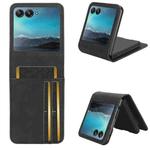 For Motorola Razr 40 Ultra Skin Feel Card Slot Leather Phone Case(Black)