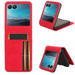 For Motorola Razr 40 Ultra Skin Feel Card Slot Leather Phone Case(Red)