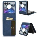 For Motorola Razr 50 Skin Feel Card Slot Leather Phone Case(Blue)