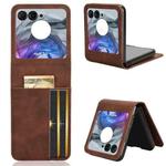 For Motorola Razr 50 Skin Feel Card Slot Leather Phone Case(Brown)