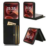 For Motorola Razr 60 Ultra Skin Feel Card Slot Leather Phone Case(Black)