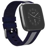 For Fitbit Versa Reflective Canvas Strap(Blue + Grey)