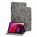 For Lenovo Tab M10 5G 10.6 inch Tiger Pattern Flip Leather Tablet Case(Grey)