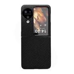 For OPPO Find N3 Flip Weave Texture PC Phone Case(Black)
