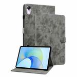 For Honor Pad X8 Pro/X9 Embossed Tiger Pattern Leather Tablet Case(Grey)