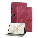 For Honor Pad 9 12.1 Embossed Tiger Pattern Leather Tablet Case(Red)