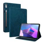 For Lenovo Tab P12 Butterfly Flower Embossed Leather Tablet Case(Blue)