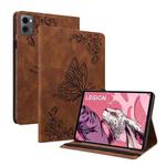 For Lenovo Legion Y700 2023 Butterfly Flower Embossed Leather Tablet Case(Brown)