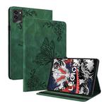 For Lenovo Legion Y700 2025 Butterfly Flower Embossed Leather Tablet Case(Green)