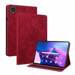 For Lenovo ZhaoYang K10C 10.1 inch Butterfly Flower Embossed Leather Tablet Case(Red)
