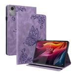 For Lenovo Idea Tab 11 / Xiaoxin Pad 2025 Butterfly Flower Embossed Leather Tablet Case(Purple)