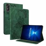 For Lenovo Legion Y700 Gen 4 Butterfly Flower Embossed Leather Tablet Case(Green)