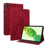 For Realme Pad 2 Butterfly Flower Embossed Leather Tablet Case(Red)