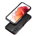 For Samsung Galaxy S21+ 5G Sharp Edge Magnetic Shockproof Metal Frame Phone Case(Black Red)