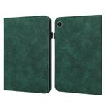 For Samsung Galaxy Tab A9 Lace Flower Embossing Pattern PU Tablet Case(Green)