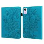 For Xiaomi Redmi Pad SE Lace Flower Embossing Pattern PU Tablet Case(Blue)