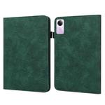For Xiaomi Redmi Pad SE Lace Flower Embossing Pattern PU Tablet Case(Green)