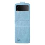 For Samsung Galaxy Z Flip4 5G Skin Feeling Oil Leather Texture PU + TPU Phone Case(Light Blue)