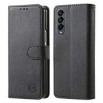 For Samsung Galaxy Z Fold4 5G Skin Feeling Oil Leather Texture PU + TPU Phone Case(Black)