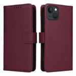 For iPhone 13 / 14 BETOPNICE BN-005 2 in 1 Detachable Imitate Genuine Leather Phone Case(Wine Red)