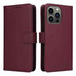 For iPhone 13 Pro BETOPNICE BN-005 2 in 1 Detachable Imitate Genuine Leather Phone Case(Wine Red)