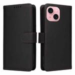 For iPhone 15 BETOPNICE BN-005 2 in 1 Detachable Imitate Genuine Leather Phone Case(Black)