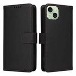 For iPhone 15 Plus BETOPNICE BN-005 2 in 1 Detachable Imitate Genuine Leather Phone Case(Black)