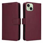 For iPhone 15 Plus BETOPNICE BN-005 2 in 1 Detachable Imitate Genuine Leather Phone Case(Wine Red)
