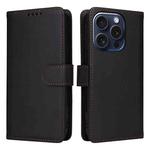 For iPhone 15 Pro BETOPNICE BN-005 2 in 1 Detachable Imitate Genuine Leather Phone Case(Black)