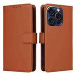 For iPhone 15 Pro BETOPNICE BN-005 2 in 1 Detachable Imitate Genuine Leather Phone Case(Brown)