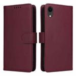 For iPhone XR BETOPNICE BN-005 2 in 1 Detachable Imitate Genuine Leather Phone Case(Wine Red)